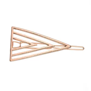 Minimalist Alloy Geometric Triangle Hair Clip For Women Hollow Out Metal Hairpin Electroplated Fashion Hair Accessories