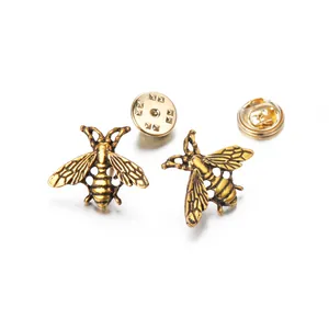 Broche de Abeja de Aleación Vintage Alfiler de Solapa Para Mujeres Hombres Joyería Animal de Moda Galvanizado Pines de Oro Plata Oro Rosa Accesorio de Mochila Regalo