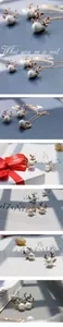 Detailed view of reindeer antler jewelry set with pearls and rhinestones in gold finish