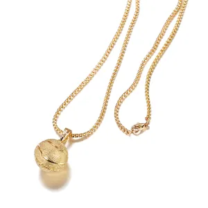 Collier Pendentif Ballon de Sport 3D Hip Hop Alliage Plaqué Or Argent Forme de Basketball Football Rugby Bijoux Mode Unisexe