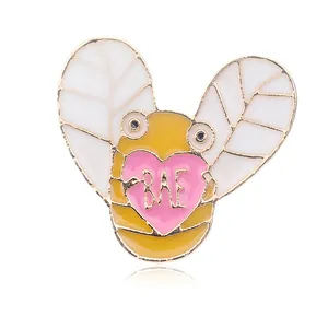 Broches de Esmalte de Animales de Moda Aleación Abeja Corazón BAE Paloma Pájaro Alfileres de Solapa Chapados en Oro Accesorios de Joyería Para Mujeres Niños Regalo