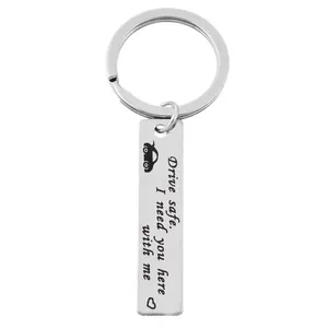 Portachiavi in acciaio inox con incisione Drive Safe I Need You Here With Me e auto