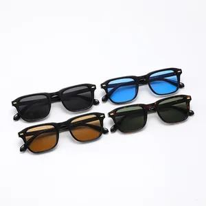 Retro square sunglasses for men and women with UV protection in four assorted frame colors
