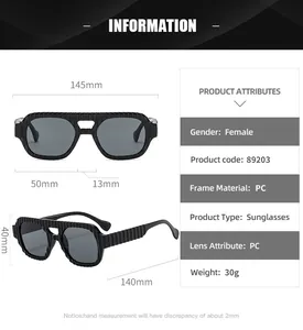 Infographie du guide des tailles pour lunettes aviateur avec dimensions et détails du PC