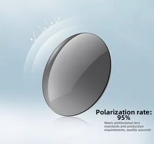 Macro detail of dark grey polarized replacement lens for rimless men's sunglasses