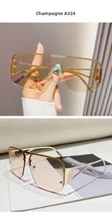Détail de lunettes aviateur champagne dégradé avec branches évidées en métal doré