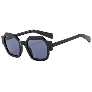 Fashion Polygon Sunglasses Women Trendy UV400 Protection Geometric Square Thick Frame Vintage Sun Glasses Outdoor Party Eyewear