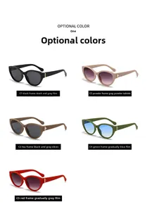 Retro Cat-Eye Sonnenbrillen-Kollektion in fünf verschiedenen Farben und Verlaufsgläsern