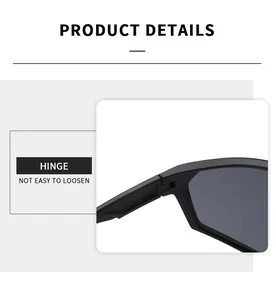 Detail shot of durable hinges on matte black sports sunglasses for cycling