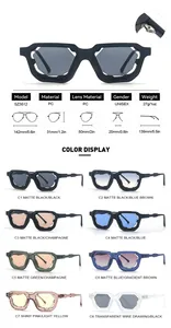Guía de tallas y variedad de colores de gafas de sol unisex con diseño calado