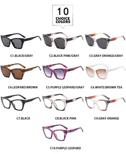 Collection de lunettes de soleil œil de chat en dix couleurs tendance dégradées et écaillées