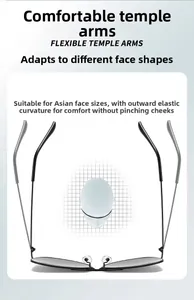 Detail of aviator sunglasses showing adaptive elastic temples for a flexible fit
