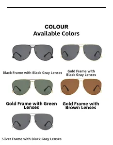 Five pairs of classic metal aviator sunglasses with different frame and lens colors