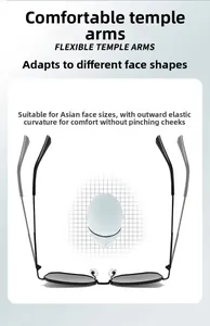 Detail of flexible temple arms on square frame sunglasses for an adaptive comfortable fit