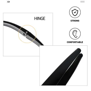 Detail of durable black hinge and smooth temples for cyberpunk shield sunglasses