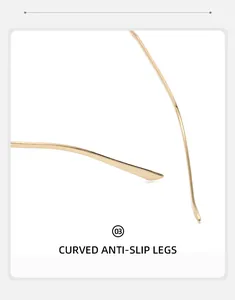 Détail des branches de lunettes en métal doré avec design courbé et antidérapant