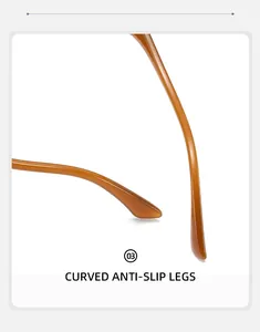 Detail of translucent brown cat-eye sunglasses with curved anti-slip wavy temples