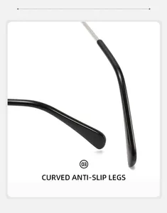 Détail des branches de lunettes antidérapantes avec tige en métal et manchon noir