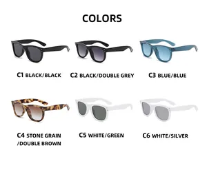 Detailed grid showing six color options for leopard print and solid fashion sunglasses