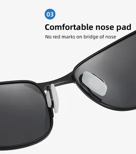 Close-up of comfortable soft silicone nose pads on stylish polarized sports sunglasses