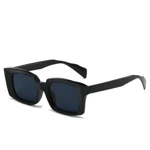 Vintage Square Frame Sunglasses For Women Men Fashion Polycarbonate Bold Frame Eyewear UV400 Anti-Blue Light Clear Lens Glasses