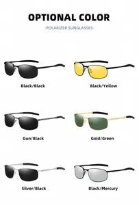 Detailed grid view of polarized sports sunglasses in various color frame and lens combinations