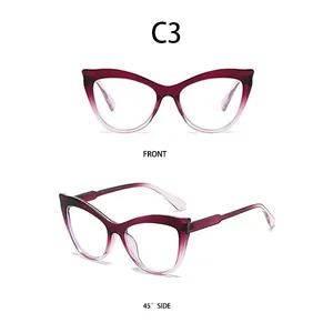 Μπροστινή και πλάγια όψη σκελετού cat-eye με σχέδιο μωβ ντεγκραντέ χρώματος C3