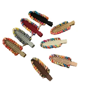 Colorful hand-woven crochet hair clips for girls featuring dopamine Y2K aesthetic design