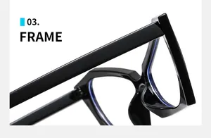 Detail view of the durable hinge and glossy black frame of the cat-eye glasses
