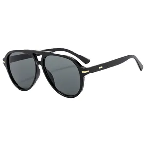 Retro Double Bridge Aviator Sunglasses For Men Women UV400 Protection PC Frame AC Lens Fashion Outdoor Driving Eyewear