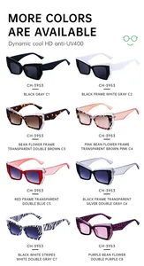 Nuancier de lunettes œil de chat montrant 8 styles avec protection UV400 et motifs marbre