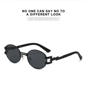 Detail of punk style sunglasses featuring unique black lightning bolt shaped temples