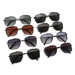 Double bridge punk metal sunglasses in eight different color styles for men
