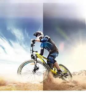 Cycling sunglasses visual comparison of normal light and UV protection lens effect