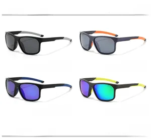 Detail showing four polarized sports sunglasses in varied frame and temple color combinations