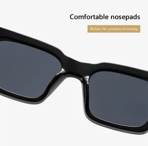 Detail der komfortablen Nasenpads für quadratische Sonnenbrillen zur Druckentlastung