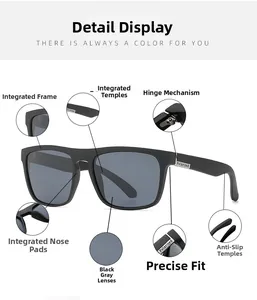 Macro detail of polarized sunglasses showing integrated nose pads and metal hinges
