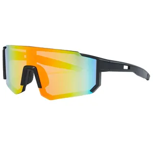 Professional Cycling Sports Sunglasses PC Frame One-Piece Large Lens UV Protection Outdoor Riding Hiking Eyewear For Men Women