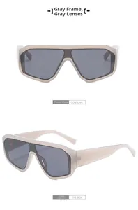 Vue avant et latérale des lunettes de soleil futuristes grises au style 2024