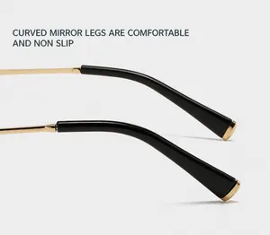Detail of ergonomic curved sunglasses temple tips with comfortable non-slip metal design