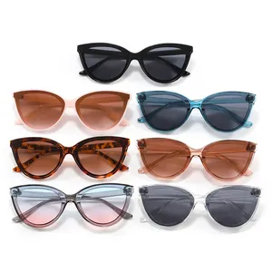 Cat-eye sunglasses set for women in seven colors including leopard and gradient lenses