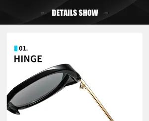 Detailed close-up of the metal hinge connecting black frame and gold temple on sunglasses
