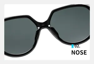Macro shot of comfortable nose pads and bridge detail on black fashion sunglasses