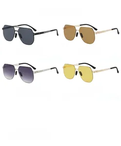 Comparaison détaillée de lunettes de soleil aviateur montrant divers verres colorés