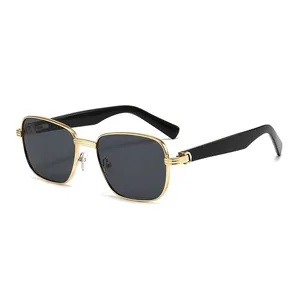 Men's Vintage Square Metal Frame PC Lens Sunglasses UV400 Protection Retro Fashion Sun Glasses For Driving Outdoor Travel