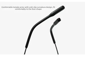 Détail des branches noires confortables avec design incurvé antidérapant et sûr