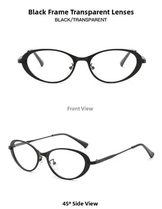 Vue détaillée de lunettes de soleil noires montrant les angles de face et de profil à 45°