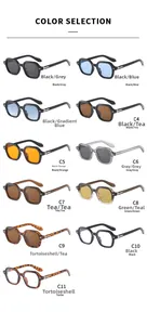 Detaillierter Katalog für Retro quadratische Sonnenbrillen und Blaulichtfilter Brillen