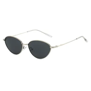 Lunettes de Soleil Ovales Vintage avec Monture en Métal Hommes Femmes Protection UV400 Lunettes de Mode Légères pour Voyages