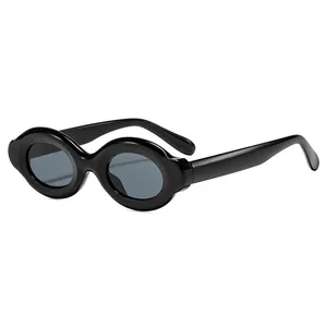 Occhiali da Sole Ovali Retrò Montatura Spessa Donna Protezione UV400 Moda Occhiali da Sole Color Block Stile Y2K Occhiali di Tendenza